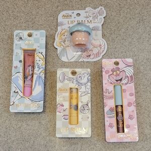 Alice in Wonderland Lip Gloss and Balm 4 Piece Set